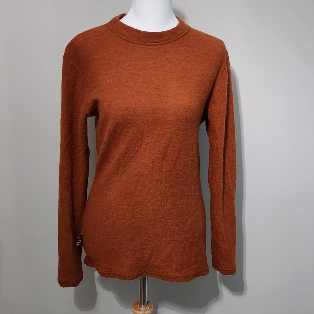 Appalachian Gear Company Alpaca Sweater Womens XS Rust Base Layer Wool Knit Hike